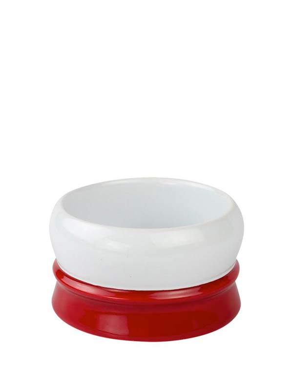 FINE RED AND WHITE SOAP BOWL