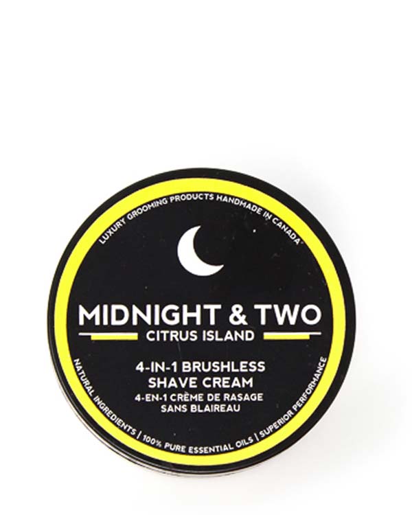 MIDNIGHT & TWO CITRUS ISLAND 4-IN-1 BRUSHLESS SHAVE CREAM 4 OZ