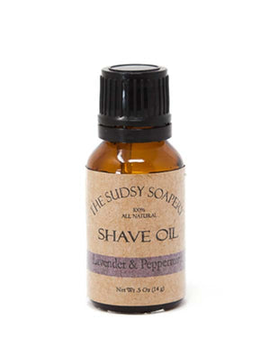 THE SUDSY SOAPERY LAVENDER & PEPPERMINT SHAVE OIL .5 FL OZ